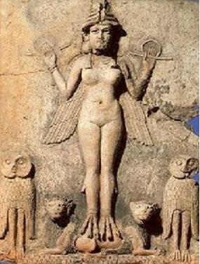 Божество Аратты и Шумера Инанна. В руках символ власти