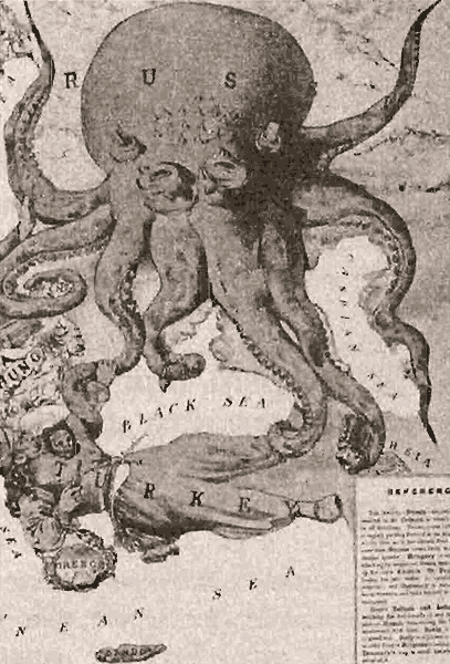 Карта Европы, изданная в Англии в 1877 году