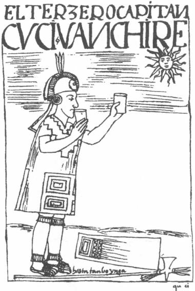 Инкский полководец, «выпивающий» с Солнцем (согласно Фелипе Гуаману Поме, 1615 г.)