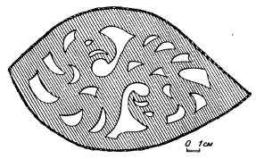 Войлочный "медальон" с изображением двух грифонов, украшающих луки седла