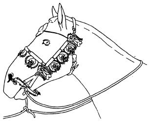 Реконструкция четвёртого набора укра­шений упряжи коня.