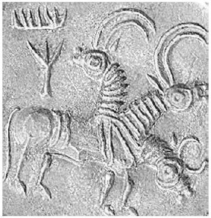 Образец печати, найденный на территории хараппского поселения