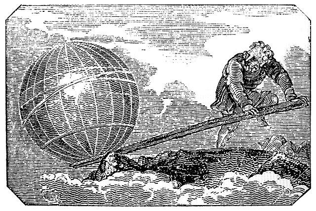 Архимед, переворачивающий Землю с помощью рычага